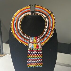 Multibeaded Vintage Handmade Native American Collar Necklace
